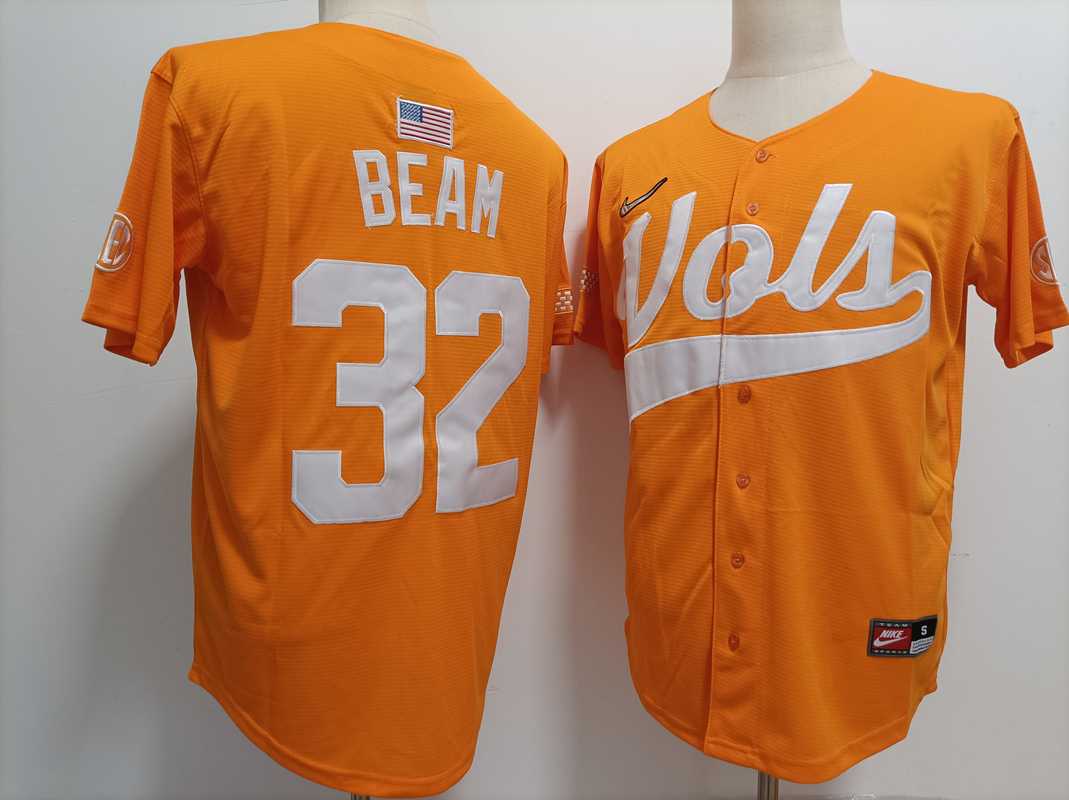 Men%27s Tennessee Volunteers #32 Drew Beam Orange Stitched Jersey